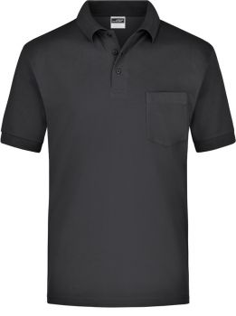 James & Nicholson | Piqué polo s náprsní kapsou black S