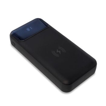 SUPREMI powerbanka 20 000 mAh s bezdrátovým nabíjením, černá