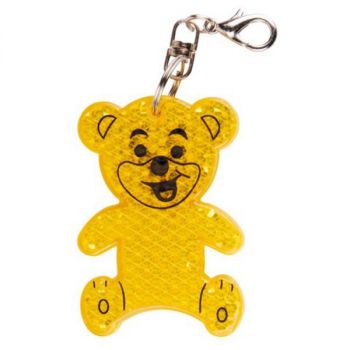 TEDDY RING reflexní přívěsek na klíče,  žlutá