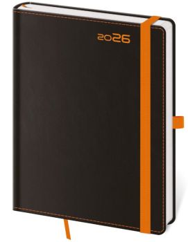 Týždenný diár A5 Black Orange s pútkom