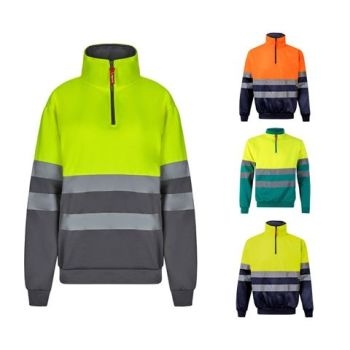 VL THOR LARGE. Dvojfarebná mikina (300 g/m²) z polyesterového rúna (100%) Modrá 5XL