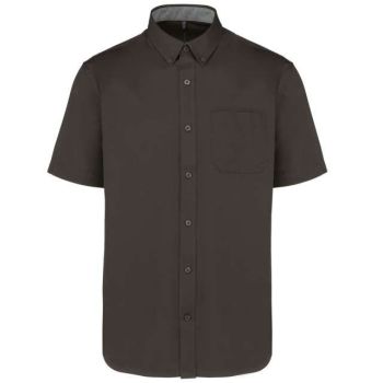 MEN'S ARIANA III SHORT SLEEVE COTTON SHIRT Dark Grey M