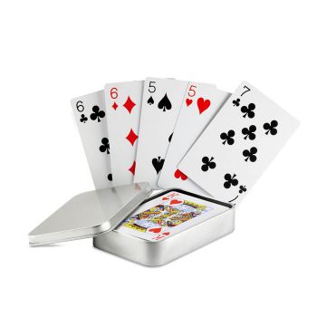 AMIGO Hrací karty v plechovce matt silver