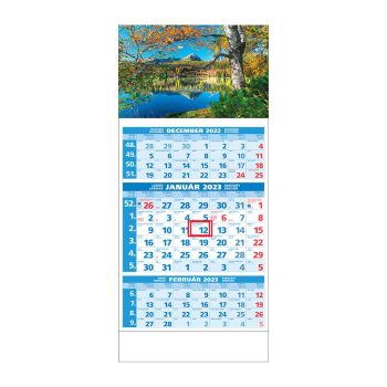 Plánovací kalendár ŠTANDARD 3M modrý 2023  Obrázok C