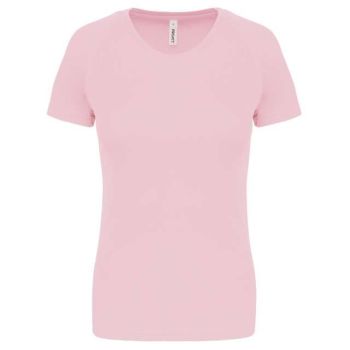 LADIES' SHORT-SLEEVED SPORTS T-SHIRT Pale Pink M
