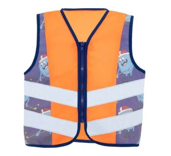 CHILDREN’S SAFETY VEST (CO2 NEUTRAL) - ACTION Hi-Vis Orange/Ice Hockey S