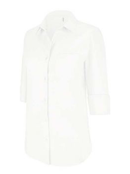 LADIES' 3/4 SLEEVED SHIRT White M