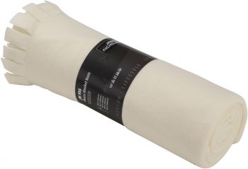 James & Nicholson | Fleecová deka s třásněmi off white onesize