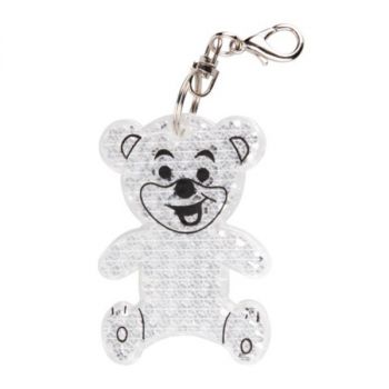 TEDDY RING reflexní přívěsek na klíče,  transparentní