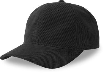 Atlantis | 6 panelová manšestrová kšiltovka black onesize