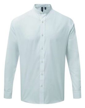 BANDED COLLAR 'GRANDAD' LONG SLEEVE SHIRT White S