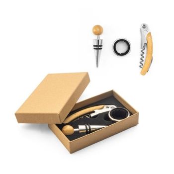 SAVORY. Sada na víno z bambusu a nehrdzavejúcej ocele Prírodná