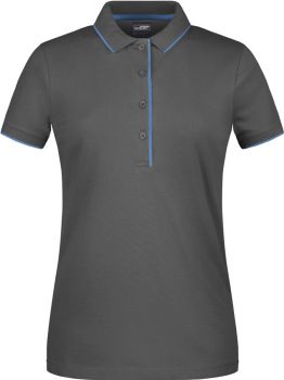 James & Nicholson | Dámské piqué polo s kontrastní légou graphite/aqua L