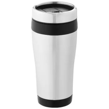 Izolovaný termohrnek Elwood o objemu 410 ml stříbrná / Černá