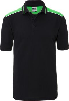 James & Nicholson | Pánské pracovní piqué polo - Color black/lime green M